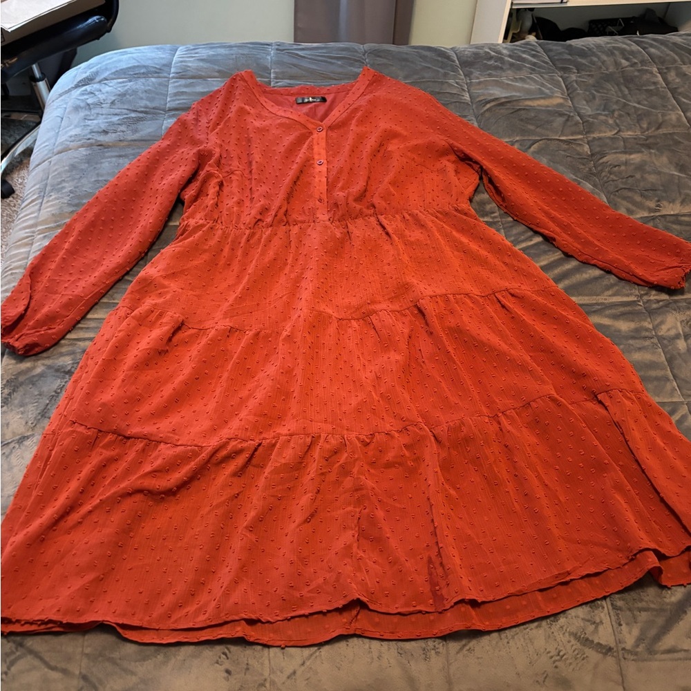 Amazon Women's Long Sleeve Dress - Red